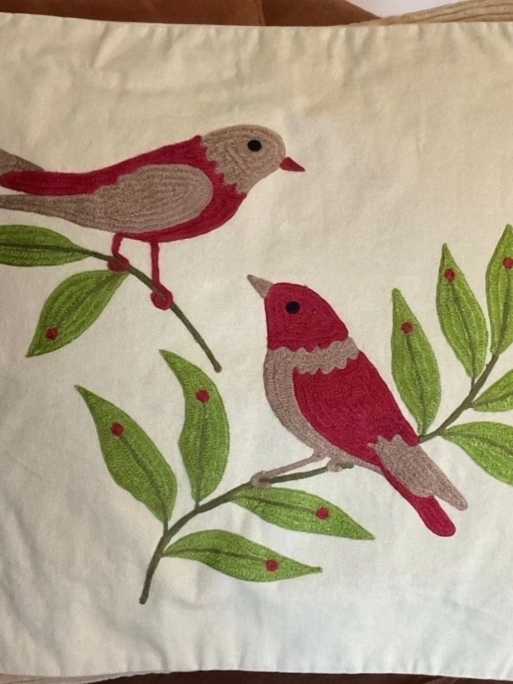The Company Store Bird Embroidered Pillow Cover Embroidered Bird Pillow Cover 20